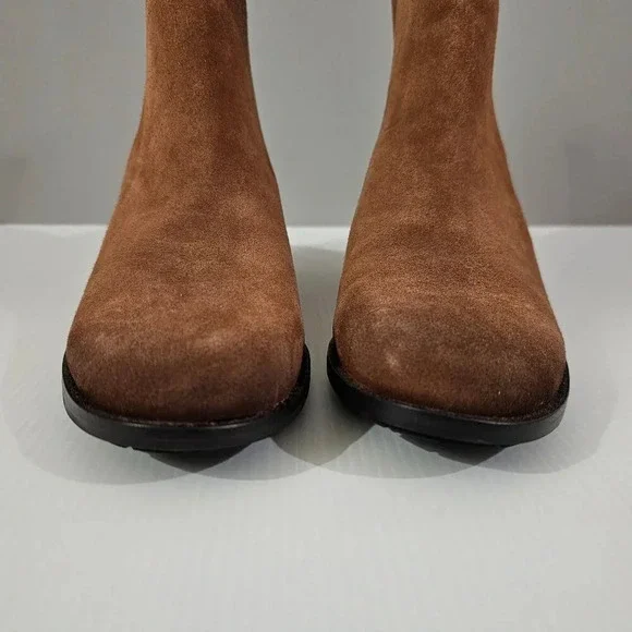 Sam Edelman Kaiti Zip Ankle Boot Womens 7.5 Brown Suede Western Low Heel NEW - Picture 5 of 12